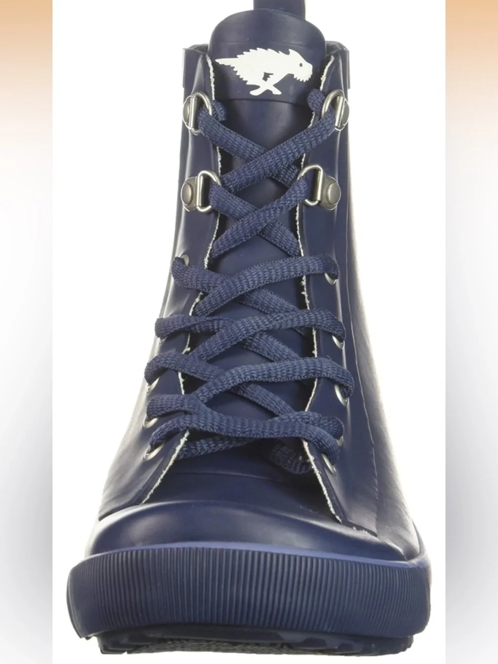 Rocket Dog Navy Rubber Rain Boots Lace Up Mid Calf Waterproof Womens Size 7